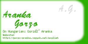 aranka gorzo business card